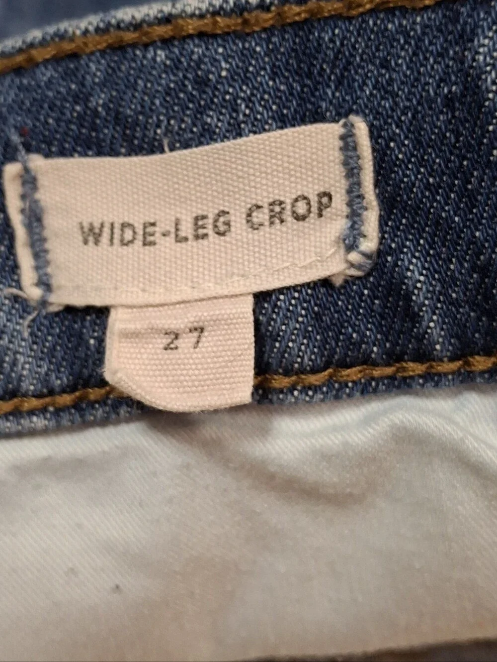 Madewell G7204 Bainbridge Wide-Leg Crop Blue Denim Jeans Women Size 27 - Picture 2 of 16